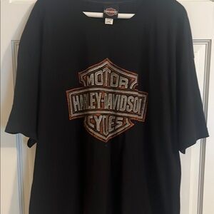 Black Short Sleeve Tee with Vintage Logo